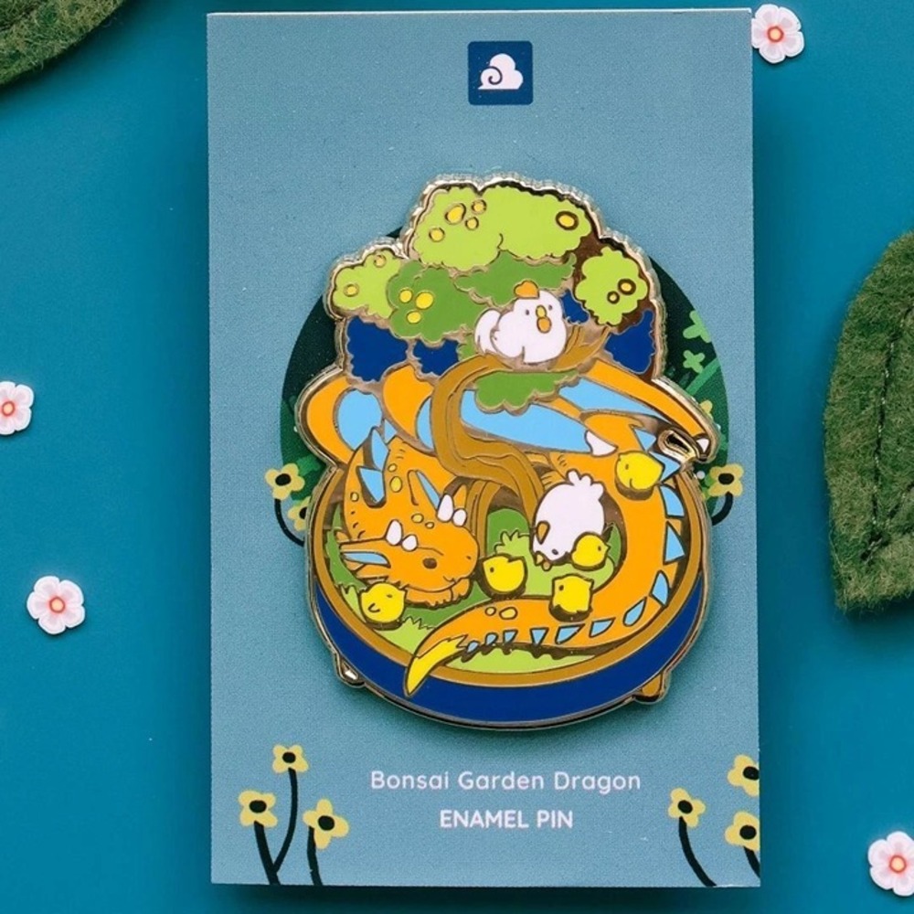 Dragon Enamel Pin - Bonsai Garden - Mythical Creatures &‎ Fantasy Brooch